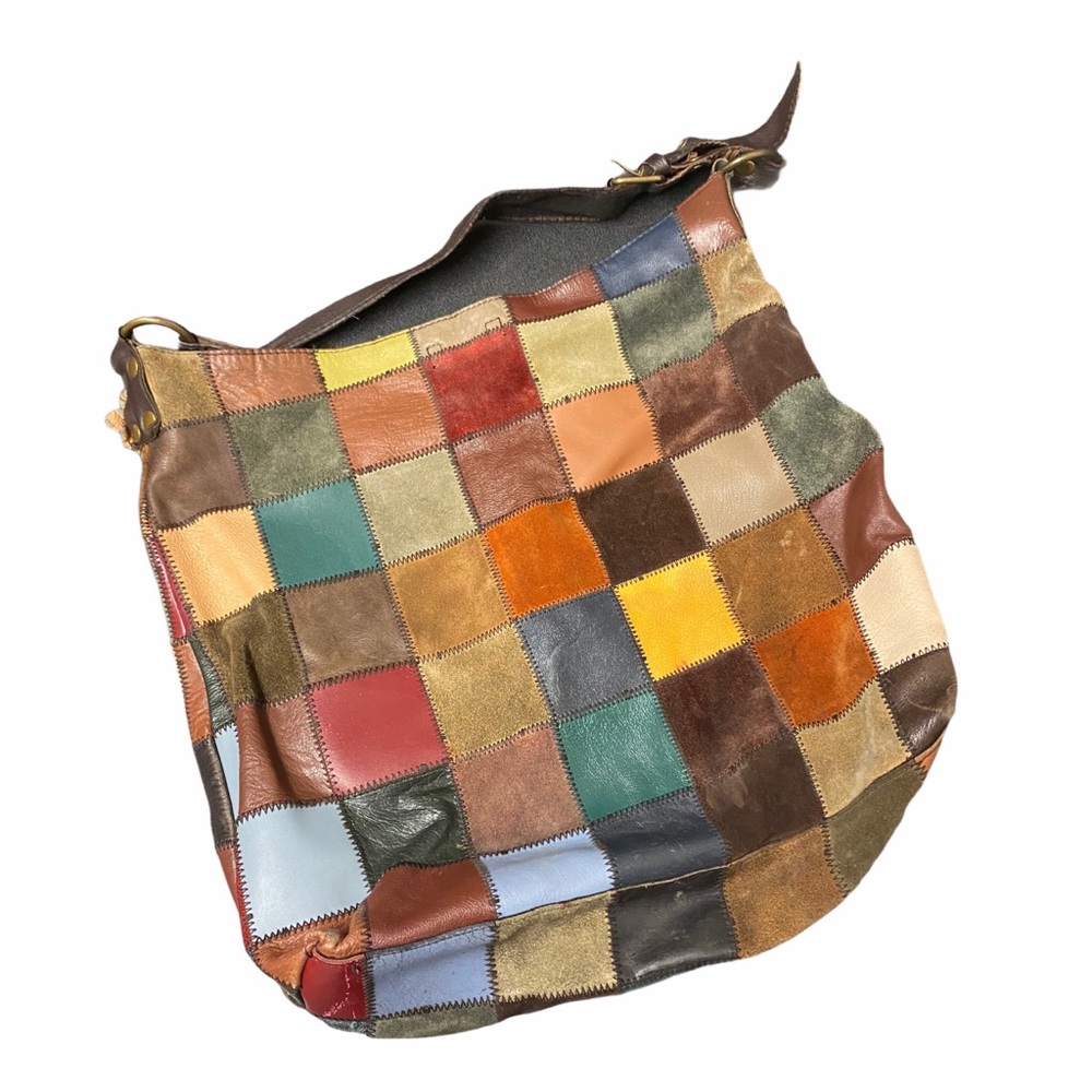Lucky Brand Patchwork Multicolor Hobo Shoulder Bag